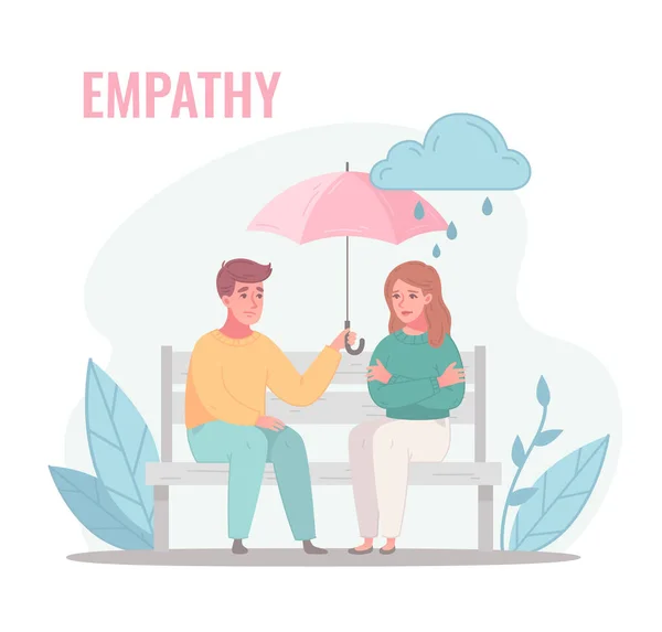 Composición de la empatía del tiempo lluvioso — Vector de stock