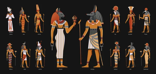 Egypt Ancient Gods Background — Stockový vektor