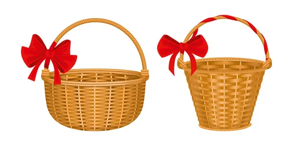 Bow Baskets Realistic Set — Stock Vector