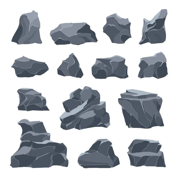 Piedras de roca icono conjunto — Vector de stock
