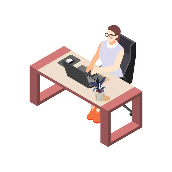 Isometric Businesswoman Icon — Stock Vector