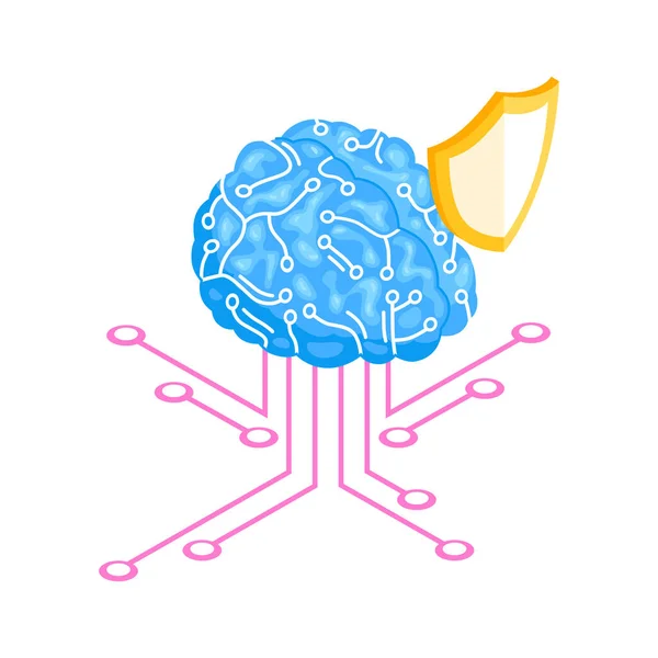 Concepto isométrico de seguridad cibernética — Archivo Imágenes Vectoriales