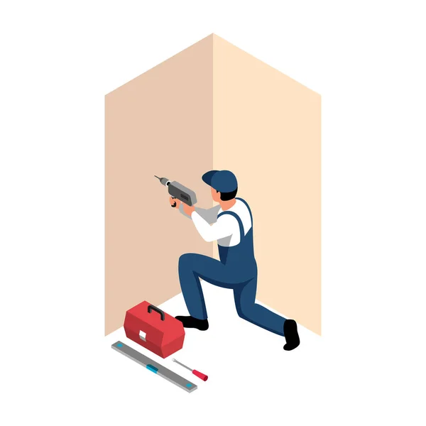 Detalhes para Apartamento Repair Isometric Icon — Vetor de Stock