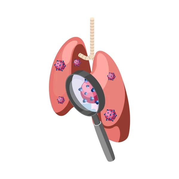 Lungs Inspection Icon — Stock Vector