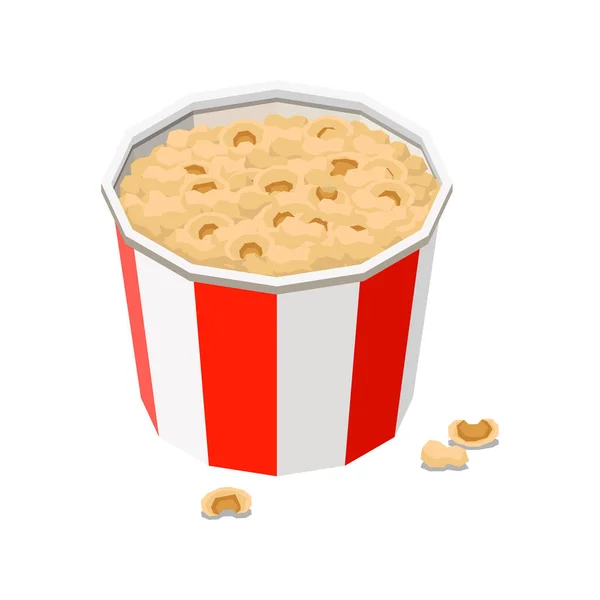 Popcorn Isometric Icon — Stock Vector