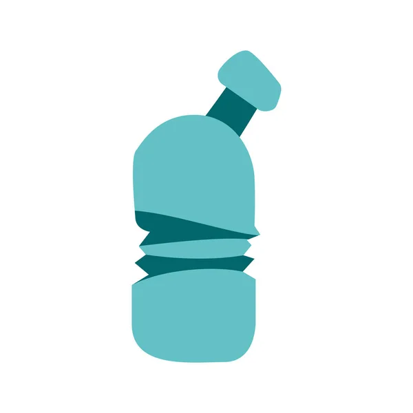 Плоская скомканная бутылка — стоковый вектор