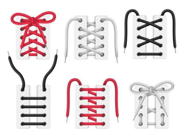 Shoelaces conjunto realista — Vetor de Stock