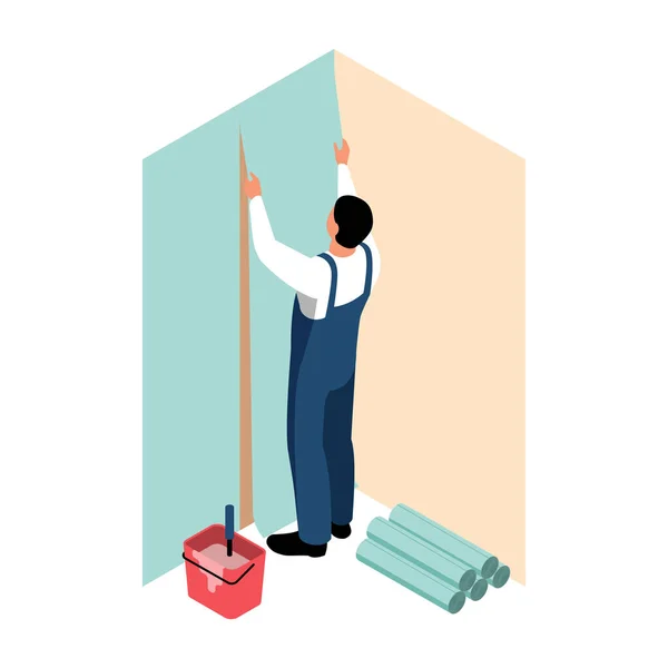 Apartment Repair Isometric Icon — Stock Vector