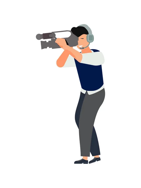 Flat Cameraman Illustration — стоковий вектор