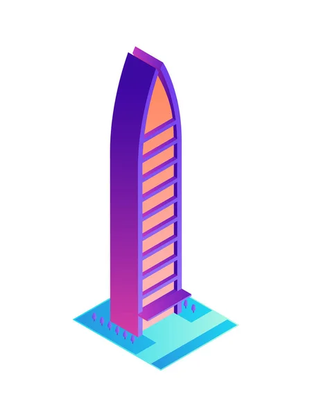 Isometric Gökdelen Çizimi — Stok Vektör