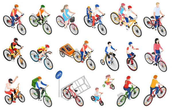 Ensemble isométrique de cyclisme — Image vectorielle