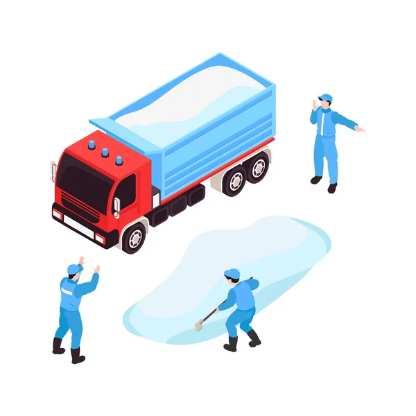 Izometryczna ikona czyszczenia drogi — Wektor stockowy