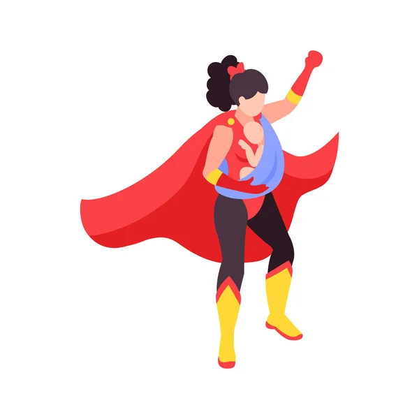 Superhero Mother Illustration — Stock Vector