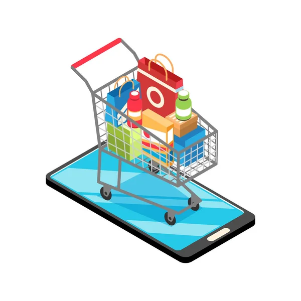 Ícone de compras online — Vetor de Stock