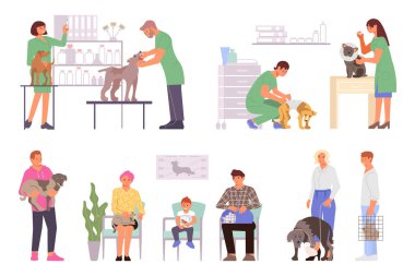 Veterinerlik kliniği simgesi seti