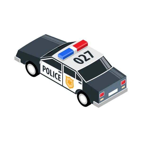 Coche de policía isométrico — Vector de stock