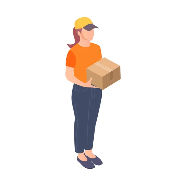 Delivery Woman Icon — Stock Vector