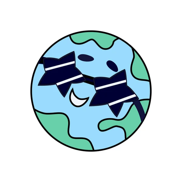 Planeten-Doodle-Ikone — Stockvektor