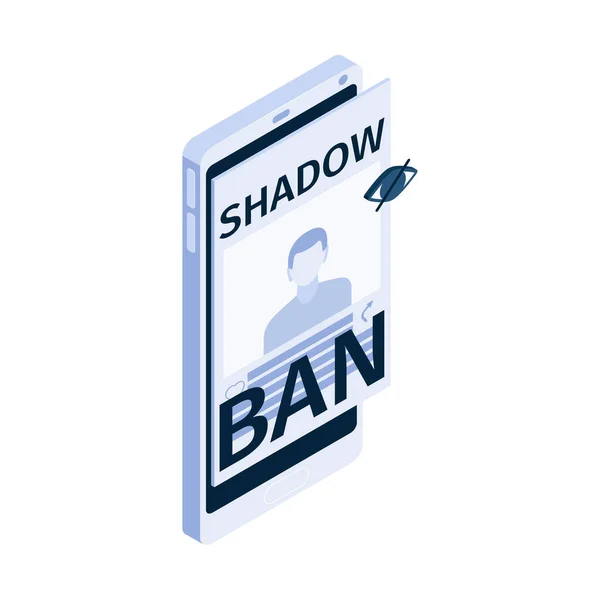 Icono de Prohibición de Sombras — Vector de stock