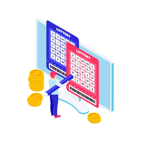 Loterij Isometrische icoon — Stockvector