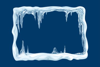 Mavi Arkaplanda Kar Çerçevesi