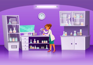 Bilim adamları Renkli ve Çizgi Film Kompozisyonu