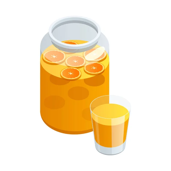 Lemonade Isometric Icon — Stock Vector