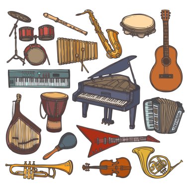 müzik aletleri kroki simgesi