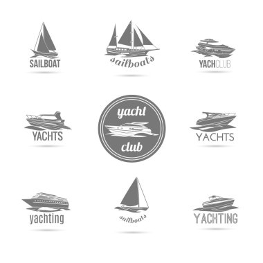 Boats icons set clipart