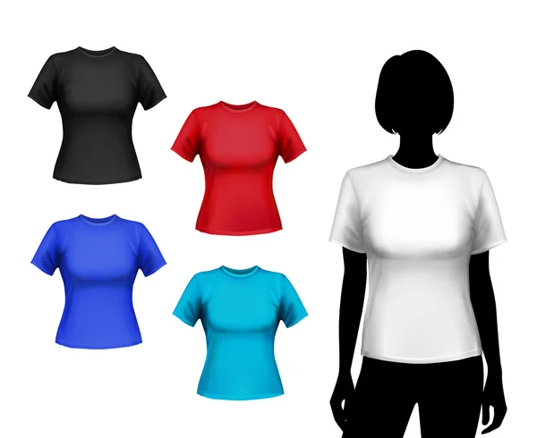 T-Shirts weiblich Set — Stockvektor