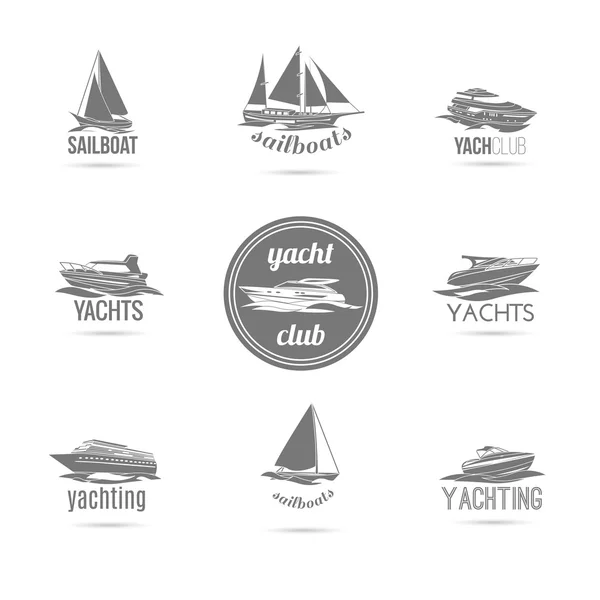 Båtar ikoner set — Stock vektor