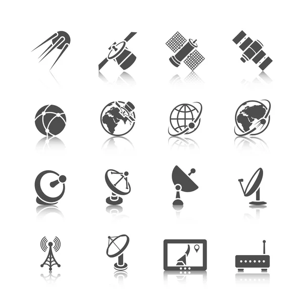 Satellite Icons Set — Stock Vector