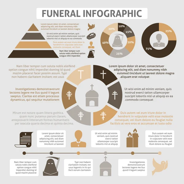 Infográficos funerários — Vetor de Stock