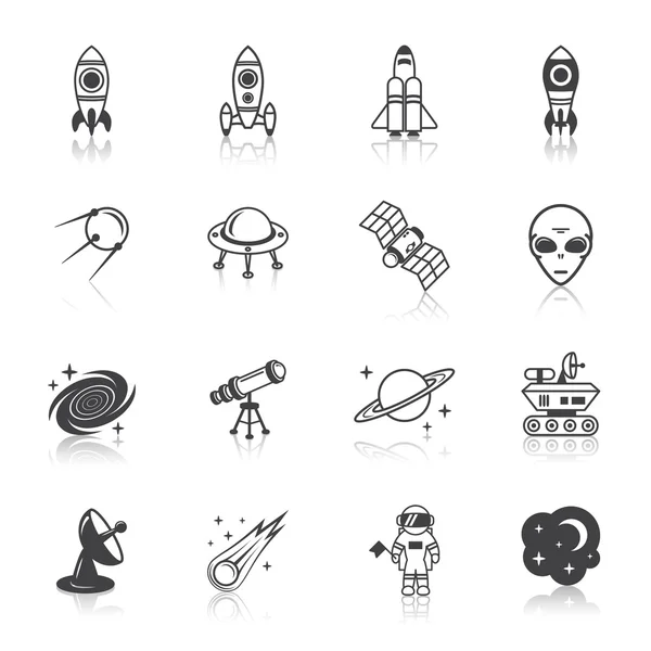 Conjunto de iconos de línea espacial — Vector de stock