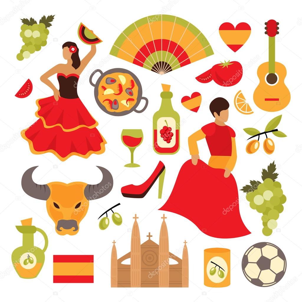 Spain icons set