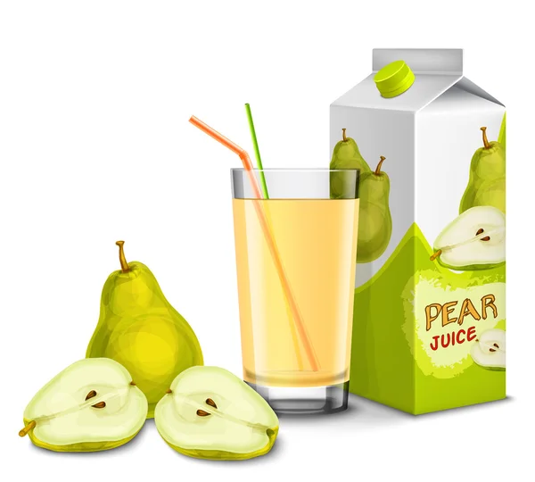 Juego de zumo de pera — Vector de stock