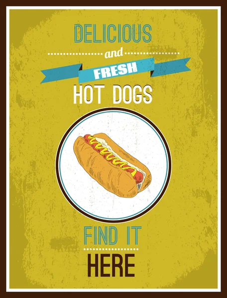 Cartel de Hotdog — Vector de stock