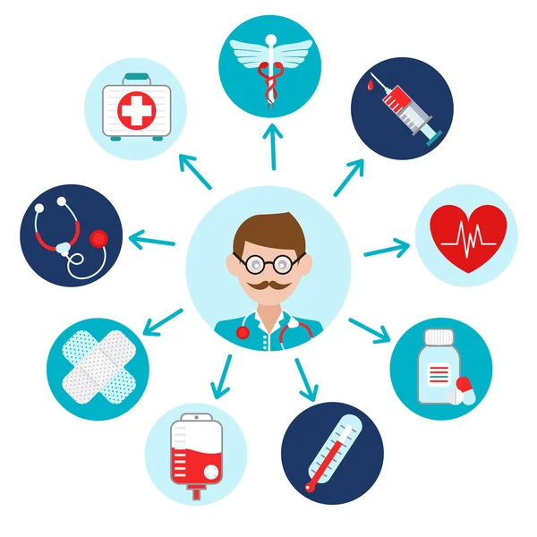 Conjunto de ícones médicos —  Vetores de Stock