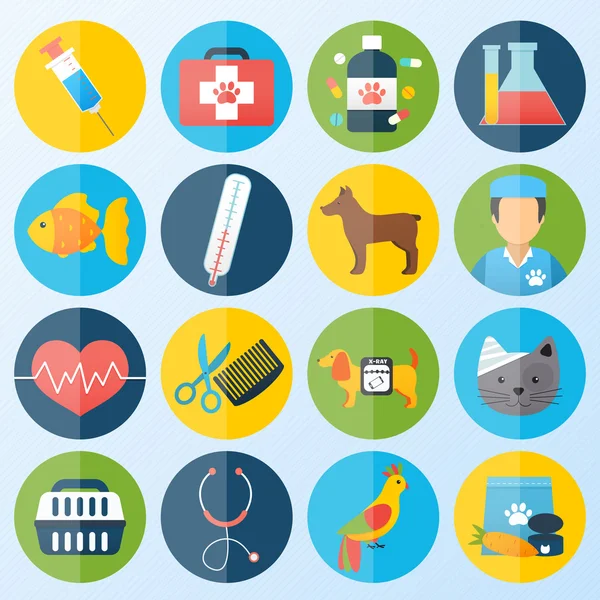 Conjunto de iconos veterinarios — Vector de stock