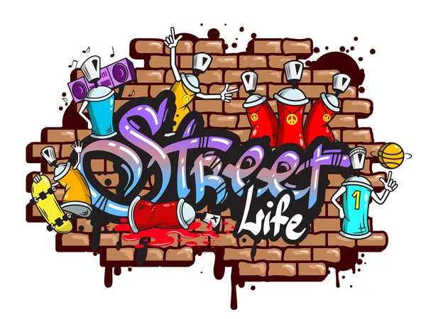 Komposition von Graffiti-Wortfiguren — Stockvektor
