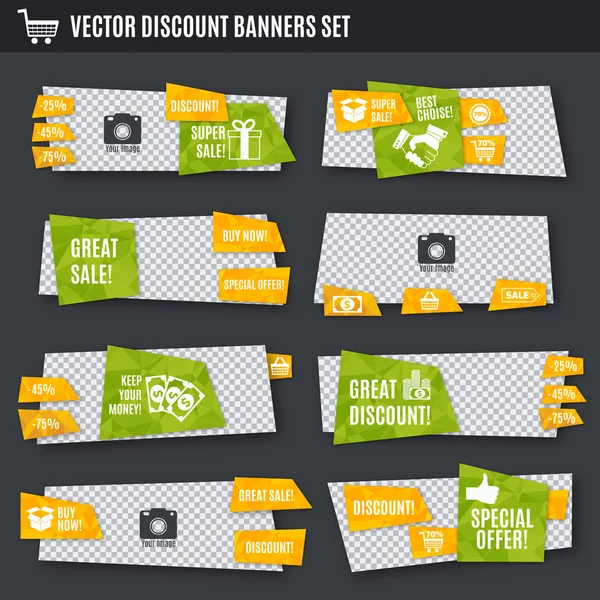 Discount banners set — Stock Vector