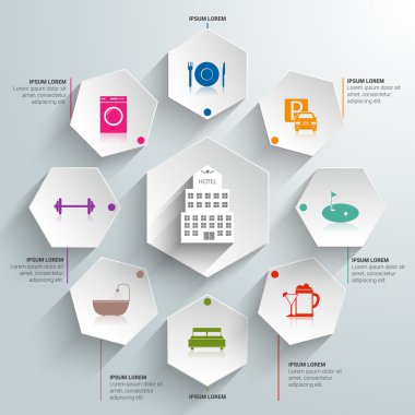 Hotel kağıt infographics