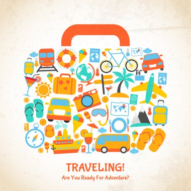 Travel suitcase concept clipart