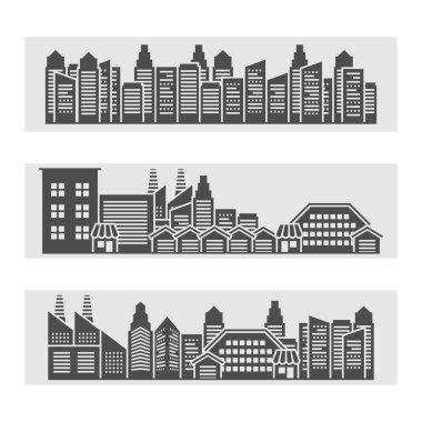 Cityscape simgeler afiş