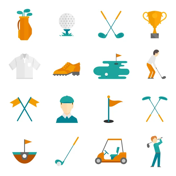 Juego de iconos de golf — Vector de stock