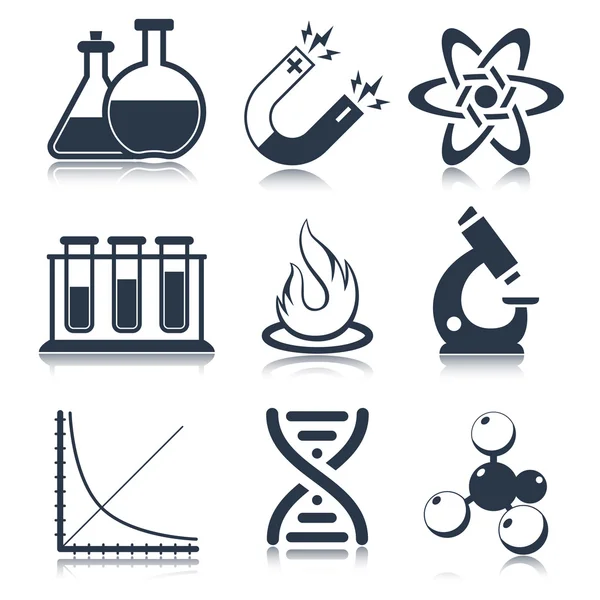 Physics Science Icons — Stock Vector