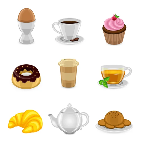 Icono de desayuno conjunto — Vector de stock