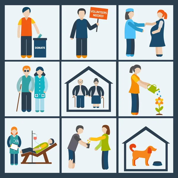 Social services icons set — Stock Vector