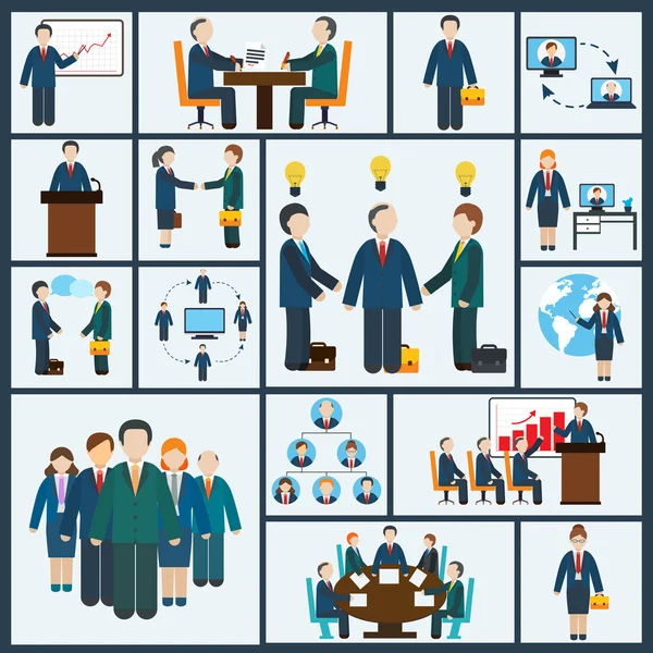 Meeting icons set — Stock Vector