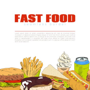 Fast food Infographic sorunsuz sınır afiş